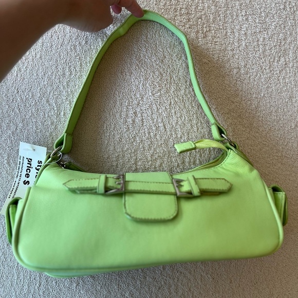 NWT Vintage Y2K Chartreuse Baguette Bag - Picture 12 of 16